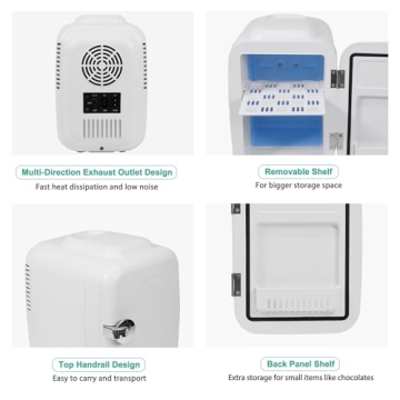 CROWNFUL Mini Fridge - Portable 4L Cooler & Warmer