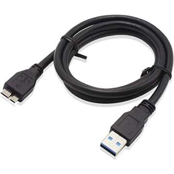 ITD ITANDA USB 3.0 Micro Cable, 3.3FT, Heavy Duty High Speed Hard Drive Cable, USB 3.0 A to Micro B ...