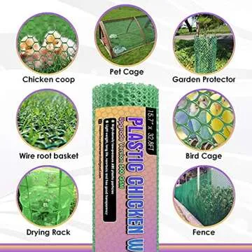MaPorch 15.7in x 32.8ft Plastic Chicken Wire Fence