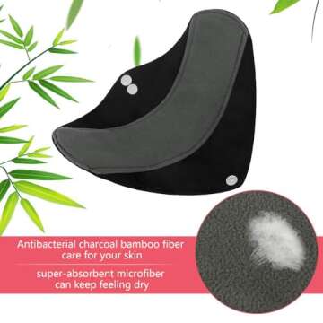 Reusable Bamboo Sanitary Towels Pads, TopDirect 8 Pack Medium & Large (9.06" & 11.02") Heavy Flow Night Pads Washable Cloth Menstrual Pad with Wet Bag for Women