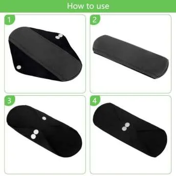 Reusable Bamboo Sanitary Towels Pads, TopDirect 8 Pack Medium & Large (9.06" & 11.02") Heavy Flow Night Pads Washable Cloth Menstrual Pad with Wet Bag for Women