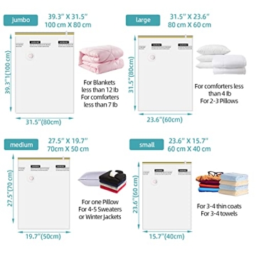 AirBaker Vacuum Sealed Bags for Clothing Maximize Storage