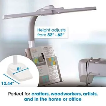 OttLite Dual Shade LED Standing Floor Lamp with Adjustable Stand - Wide Range of Illumination with Built-in 2.1A USB Charging Port and Flexible Neck - 4 Brightness Settings for Reading & Studying