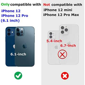 KERZZIL Cute Rectangle Compatible with iPhone 12/12 Pro 6.1-inch Case,Slim Colorful Sparkle Glitter ...