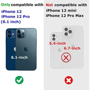 KERZZIL Cute Rectangle Compatible with iPhone 12/12 Pro 6.1-inch Case,Slim Colorful Sparkle Glitter ...