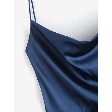 ZAFUL Sexy Mini Club Dress with Spaghetti Straps - Deep Blue