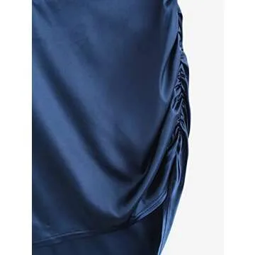 ZAFUL Sexy Mini Club Dress with Spaghetti Straps - Deep Blue