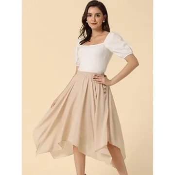 Allegra K Women's Asymmetrical Midi Skirt for Elegant Style