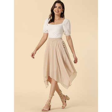 Allegra K Women's Asymmetrical Midi Skirt for Elegant Style