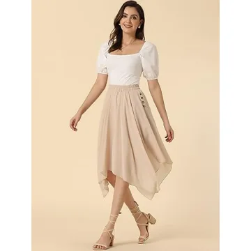 Allegra K Women's Asymmetrical Midi Skirt for Elegant Style