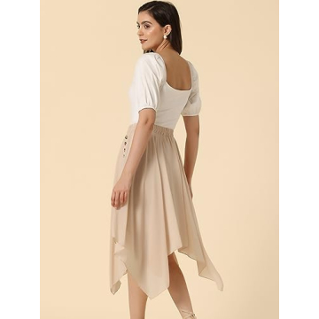 Allegra K Women's Asymmetrical Midi Skirt for Elegant Style