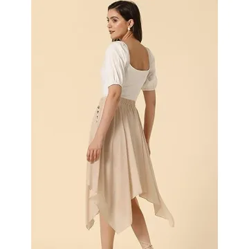 Allegra K Women's Asymmetrical Midi Skirt for Elegant Style