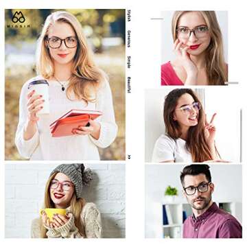 MIGSIR 6 Pack Blue Light Blocking Glasses for Computer Gaming, Fashion Fake Anti Eye Strain Eyeglass...