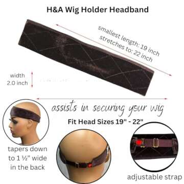 Mrs Gwen Hair Velvet Non Slip Wig Band – Adjustable Comfort and Style