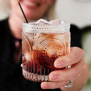 Kate Aspen Vintage Ribbed Drinking Glasses Set - 10 oz