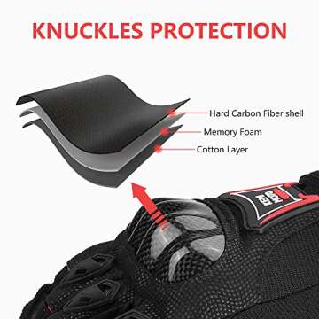 KEMIMOTO Motorcycle Gloves for Men, Cycling Gloves for Racing Dirt Bike, Breathable Gloves for Outdoor Sports(Black, XXL)