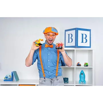 Blippi Mini Vehicles, Including Excavator and Fire Truck, Each with a Character Toy Figure Seated Inside - Zoom Around The Room for Free-Wheeling Fun - Perfect for Young Children