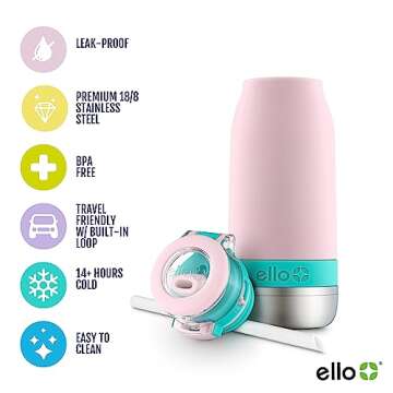 Ello Emma 14oz Kids Water Bottle - Durable Insulation