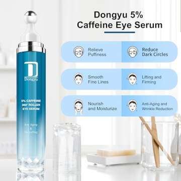 Dongyu Caffeine Eye Cream for Dark Circles: Under Eye Serum for Puffiness Bags Daily Care before Dat...