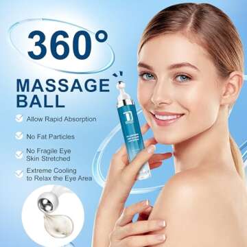 Dongyu Caffeine Eye Cream for Dark Circles: Under Eye Serum for Puffiness Bags Daily Care before Dates Parties Women Men