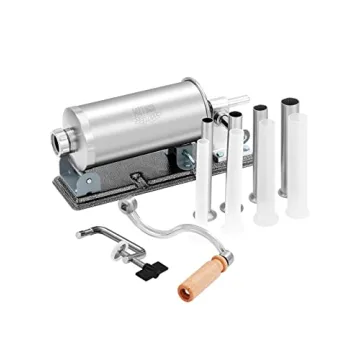 MZTOGR Sausage Stuffer - Stainless Steel Homemade Manual Sausage Maker Horizontal Meat Filling Kitch...
