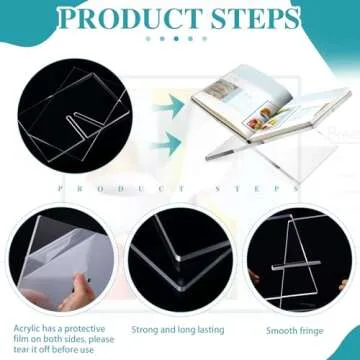 Elegant Clear Acrylic Book Stand for Safe Reading