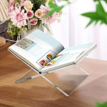 Elegant Clear Acrylic Book Stand for Safe Reading