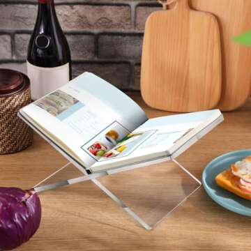 Elegant Clear Acrylic Book Stand for Safe Reading
