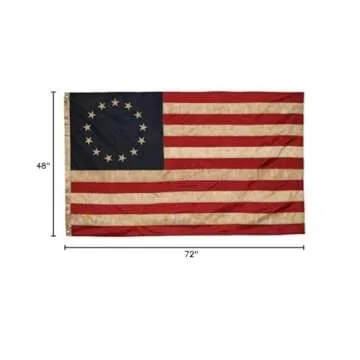 Founding Fathers Flags Betsy Ross Vintage Embroidered Flag - 4x6ft Premium Oxford Polyester