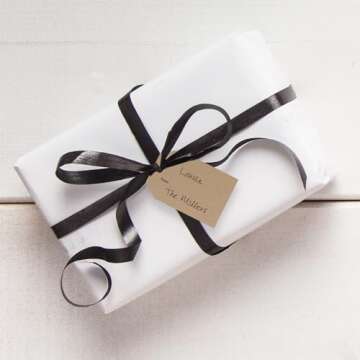 2" x 3" to from Brown Kraft Gift Tag Stickers / 250 Modern Present Label Roll/Fill in to and from Favor Sticker/Made in The USA