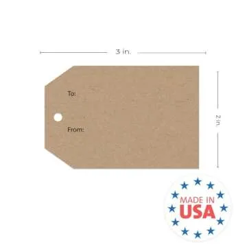 2" x 3" to from Brown Kraft Gift Tag Stickers / 250 Modern Present Label Roll/Fill in to and from Favor Sticker/Made in The USA