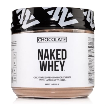 Naked Whey Protein Powder - 1LB Rich Chocolate, All Natural, Grass Fed