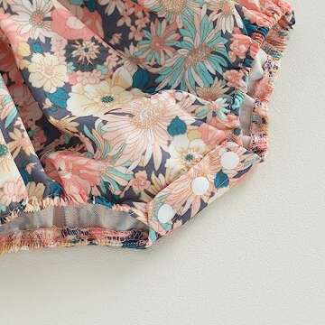 Lucikamy Infant Baby Girl Romper Newborn Summer Clothes Ruffle Sleeveless Bubble Jumpsuit Cute Backless Bodysuits Outfits (Pink One-shoulder, 3-6 Months)