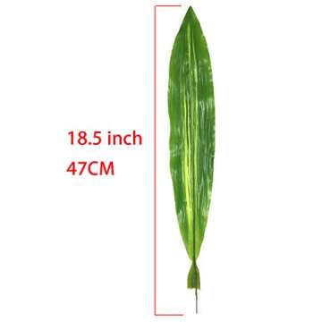10 PCS Fake Faux Artificial Tropical Leaves Green Single Leaf for Home Kitchen Party Decorations
