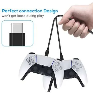 MENEEA 16.4FT Charger Charging Cable for PS5/ PS5 Pro/Xbox Series X/S Controller/for Switch Pro, Replacement USB Charging Cord Nylon Braided Type-C Ports Accessories for PS5/for Xbox Series X, Black