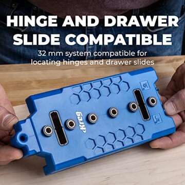 Kreg KMA3225 Shelf-Pin Jig 1/4" (6 mm) - Shelf Pin Drilling Jig - Create Perfect Holes for Wobble-Free Shelves - Drill Guide for Straight Holes