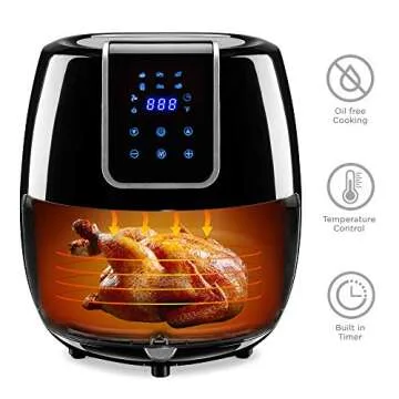 Best Choice Products 5.5qt 6-in-1 Digital Family Sized Air Fryer Kitchen Appliance w/ LCD Screen and Non-Stick Fryer Basket, Black