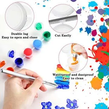 Patelai 100 Strips 600 Pots Empty Paint Strips Paint Cup Pots Mini Clear Plastic Storage Containers Art Painting Craft Supplies for Classrooms Schools Paintings Art Festivals(5 ml/ 0.17 oz)