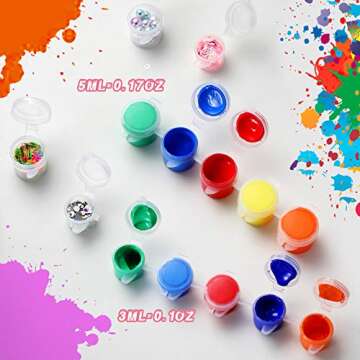 Patelai 100 Strips 600 Pots Empty Paint Strips Paint Cup Pots Mini Clear Plastic Storage Containers Art Painting Craft Supplies for Classrooms Schools Paintings Art Festivals(5 ml/ 0.17 oz)