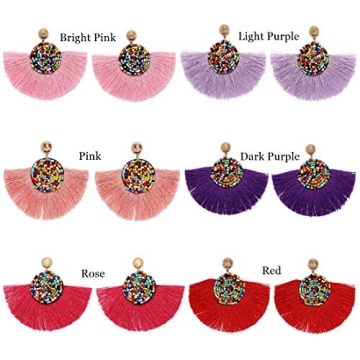 Stylish Beads Thread Long Tassel Earrings For Women