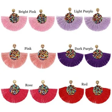 Stylish Beads Thread Long Tassel Earrings For Women