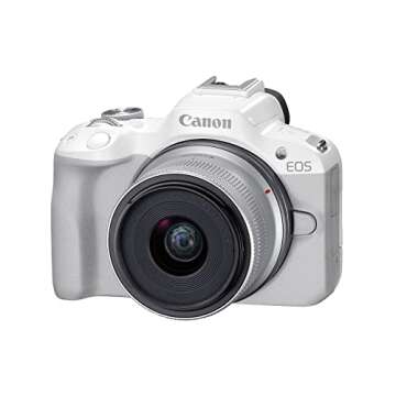 Canon EOS R50 Mirrorless Camera RF-S18-45mm F4.5-6.3 is STM Lens Kit, 24.2 Megapixel CMOS (APS-C) Se...