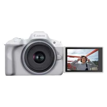 Canon EOS R50 Mirrorless Camera RF-S18-45mm F4.5-6.3 is STM Lens Kit, 24.2 Megapixel CMOS (APS-C) Sensor, 4K Video, Hybrid Camera, Photo and Video, Vlogging, Content Creator, RF Mount, White