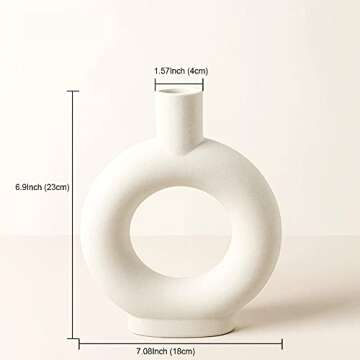 ASNOMY Ceramic Flower Vases, Nordic Minimalism Style Ceramic Vase Creative Vases for Centerpieces, K...