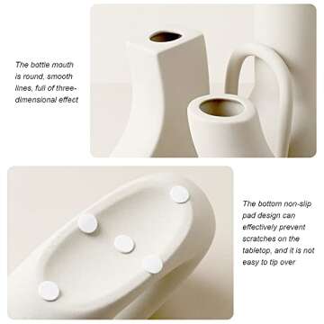 ASNOMY Ceramic Flower Vases, Nordic Minimalism Style Ceramic Vase Creative Vases for Centerpieces, Kitchen, Office or Living Room Home Decor, Modern Geometric Decorative Abstraction Vases