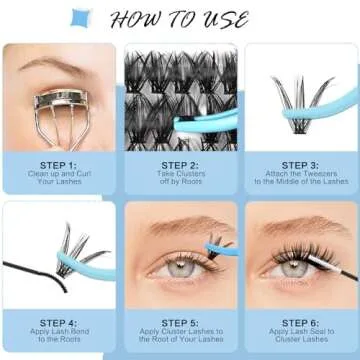 KevKev Lash Extension Kit 300Pcs Lash Clusters Kit DIY Eyelash Extension Kit with Lash Bond and Seal Eyelash Remover Lash Applicator Wispy Lashes Look Like Extensions(20D+40D+50D, D-10-18mix)