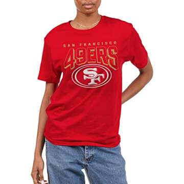 Junk Food Clothing x NFL - San Francisco 49ers - Bold Logo - Unisex Adult Short Sleeve Fan T-Shirt f...