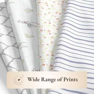 California Design Den King Floral Sheet Set, 100% Organic Cotton Percale Sheets, Deep Pocket King Sheets & Pillowcase Set - Floral