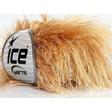 Latte Beige Extra Long Eyelash Yarn - Luxurious Fun Fur 50g 38yds