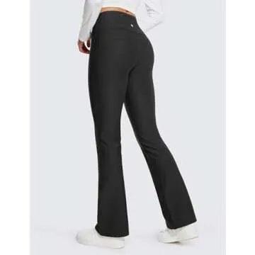 CRZ YOGA Womens Fleece Lined Flare Leggings 31" Bootcut Yoga Pants Tummy Control Winter Thermal Warm...
